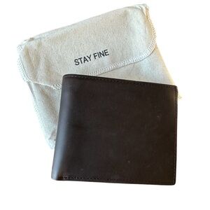 Stay Fine Men's Brown Leather Classic Billfold Travel Wallet RFID Blocking